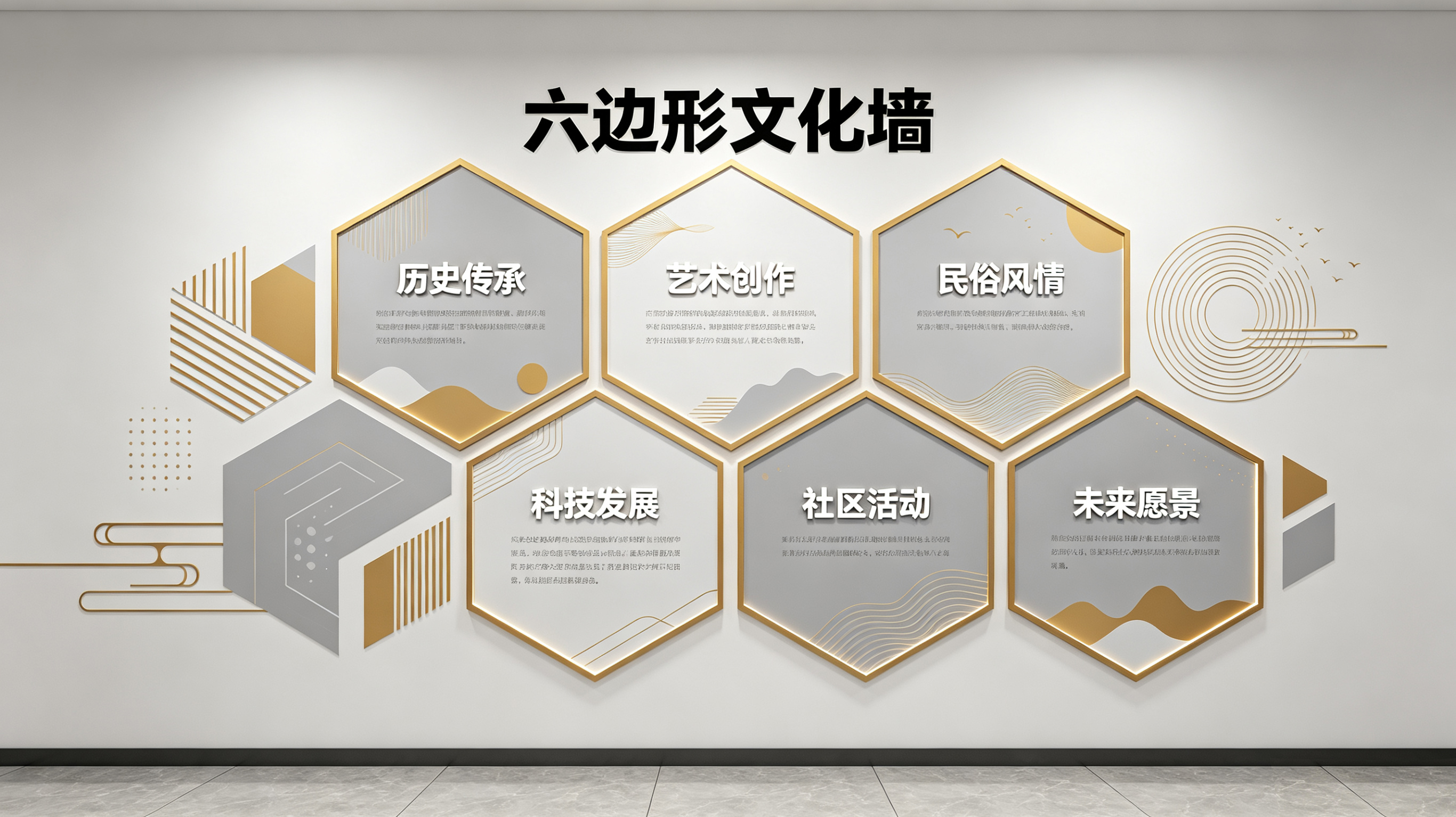 永川企业文化墙 | 六边形信息美学